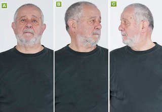 A man doing a neck rotation.